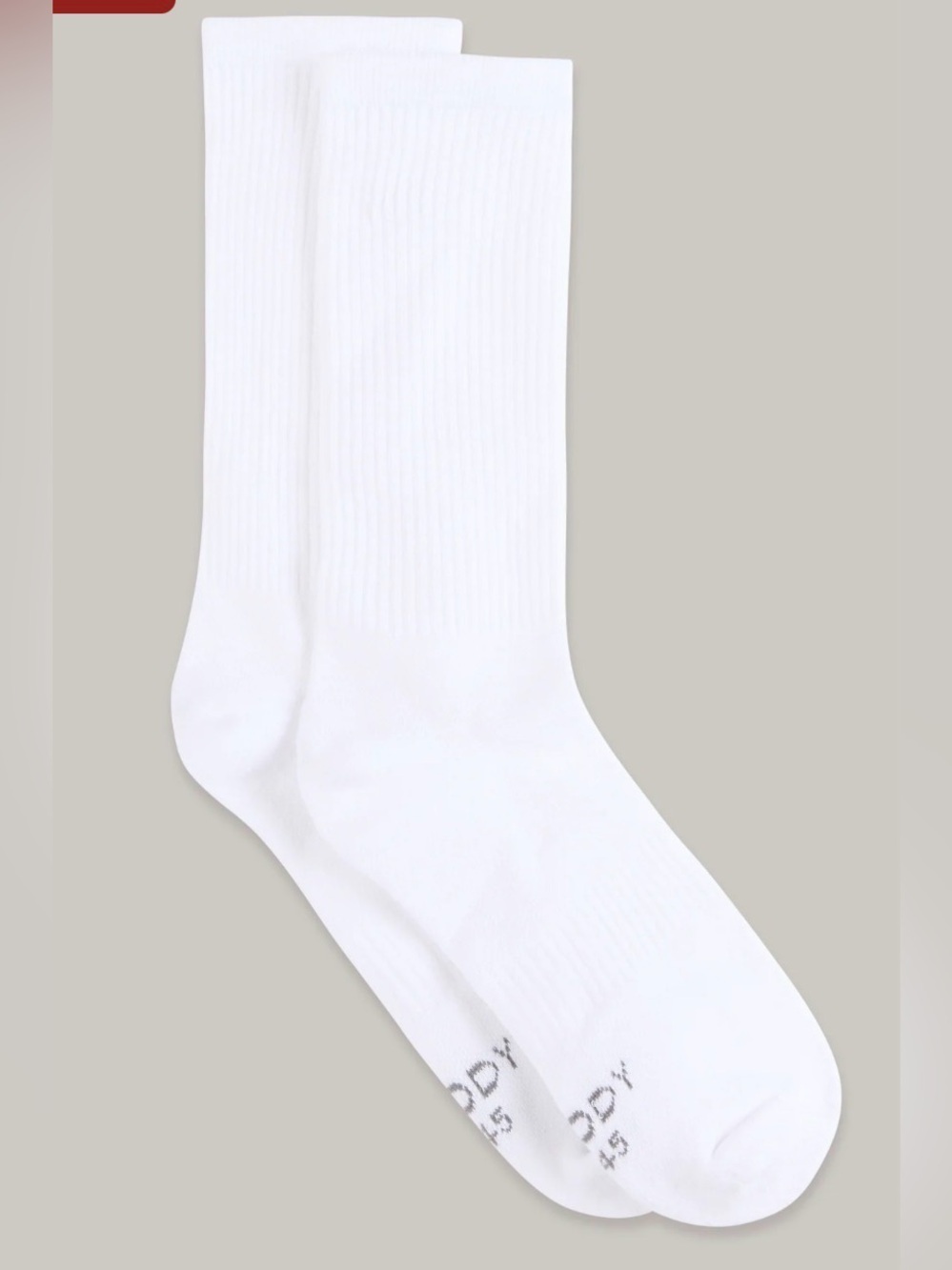 BOODY Bamboo Viscose Cushioned Crew Socks Pack of 5 White Large NWT